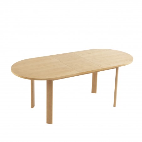 Table à manger extensible ZELIE placage chêne 160 à 200cm