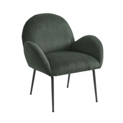 Fauteuil GINA velours côtelé vert