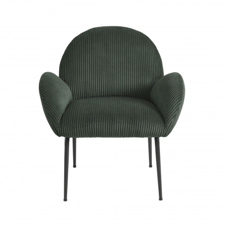 Fauteuil GINA velours côtelé vert