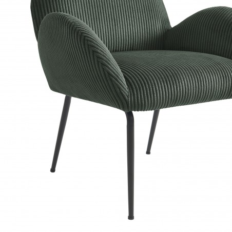 Fauteuil GINA velours côtelé vert