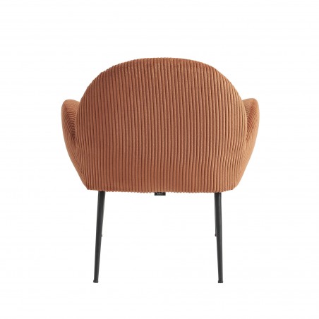 Fauteuil GINA velours côtelé terracotta