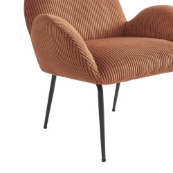 Fauteuil GINA velours côtelé terracotta