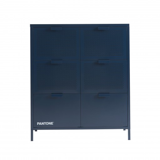 Commode PANTONE métal bleu nuit 6 tiroirs 90cm