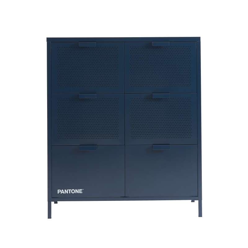 Commode PANTONE métal bleu nuit 6 tiroirs 90cm