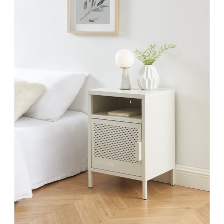 Table de chevet PANTONE métal beige sable 40cm