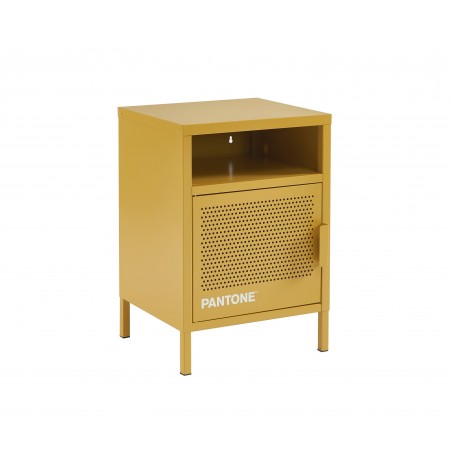 Table de chevet PANTONE métal jaune moutarde 40cm