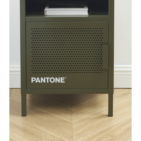 Table de chevet PANTONE métal vert olive foncé 40cm