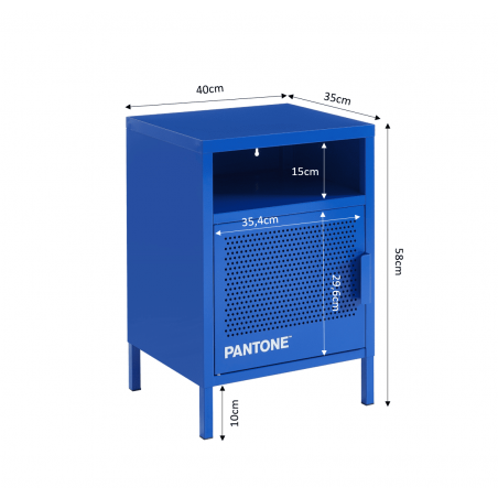 Table de chevet PANTONE métal bleu électrique 40cm