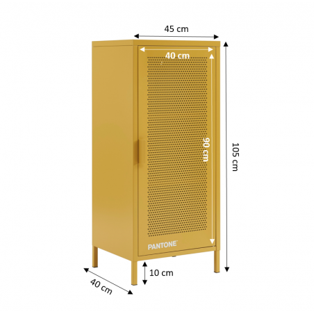 Caisson de bureau PANTONE métal jaune moutarde h105cm