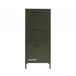 Meuble de rangement PANTONE métal vert olive 3 tiroirs h105cm