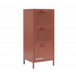 Meuble de rangement PANTONE métal terracotta 3 tiroirs h105cm