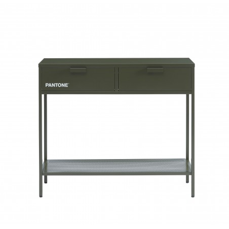 Console PANTONE métal vert olive foncé 100cm