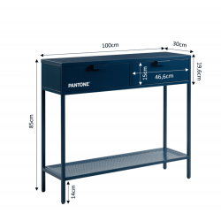 Console PANTONE métal bleu nuit 100cm