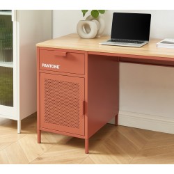 Bureau PANTONE métal terracotta 120cm