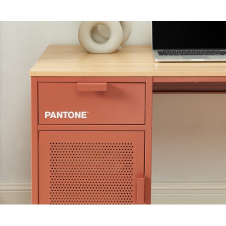 Bureau PANTONE métal terracotta 120cm