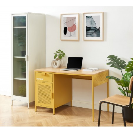 Bureau PANTONE métal jaune moutarde 120cm