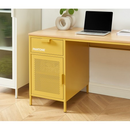 Bureau PANTONE métal jaune moutarde 120cm