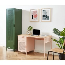 Bureau PANTONE métal rose blush 120cm