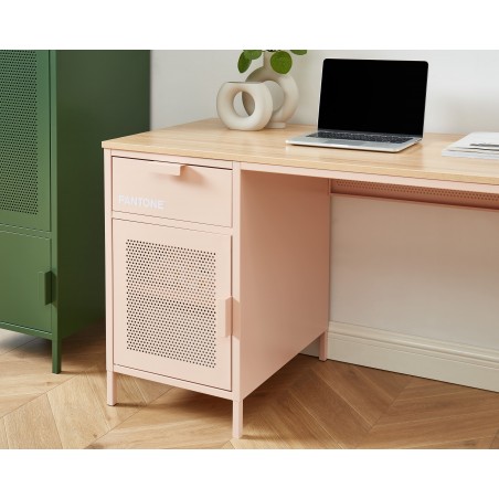 Bureau PANTONE métal rose blush 120cm