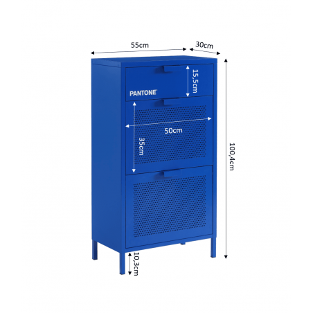 Meuble à chaussures PANTONE métal bleu électrique 55cm