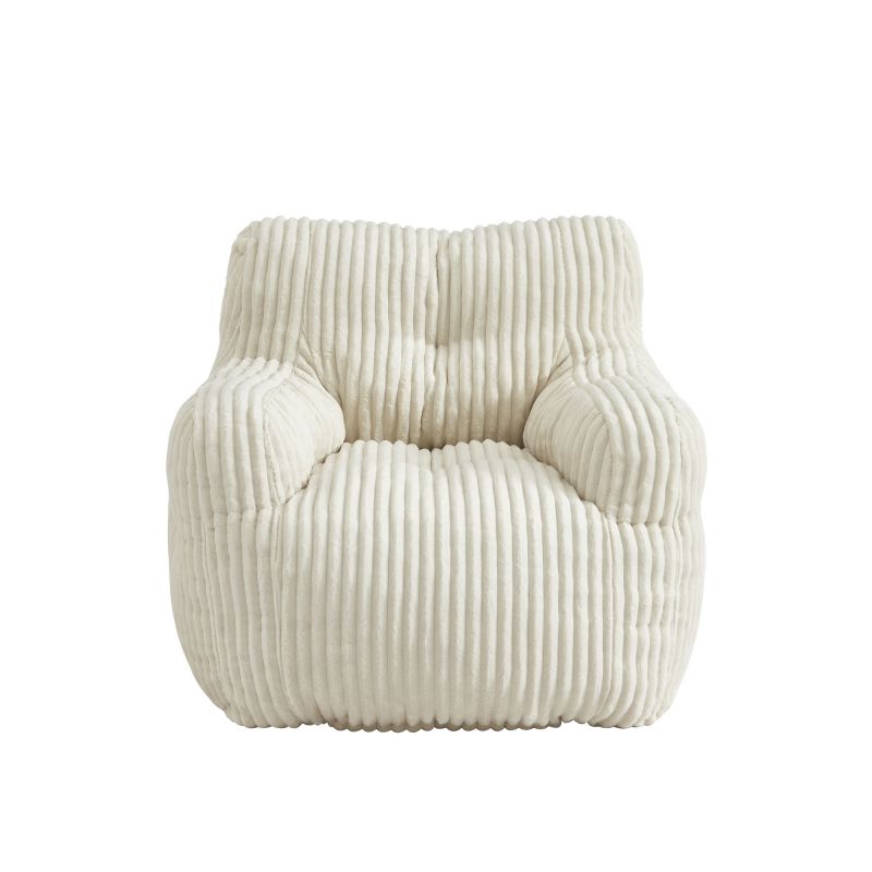 Pouf LUFFY velours côtelé beige