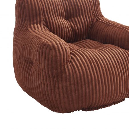 Pouf LUFFY velours côtelé terracotta