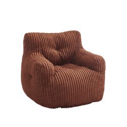 Pouf LUFFY velours côtelé terracotta