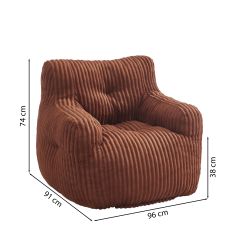 Pouf LUFFY velours côtelé terracotta