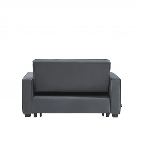 Canapé droit LENA convertible velours gris 2 places