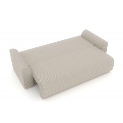 Canapé droit CAPUCINS convertible  velours cotêlé beige 3 places