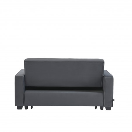 Canapé droit LENA convertible velours gris 3 places