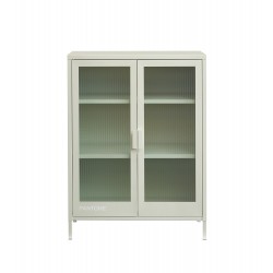 Buffet PANTONE beige sable portes en verre cannelé