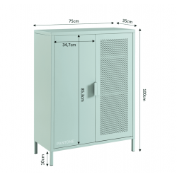 Buffet PANTONE métal vert menthe h100cm