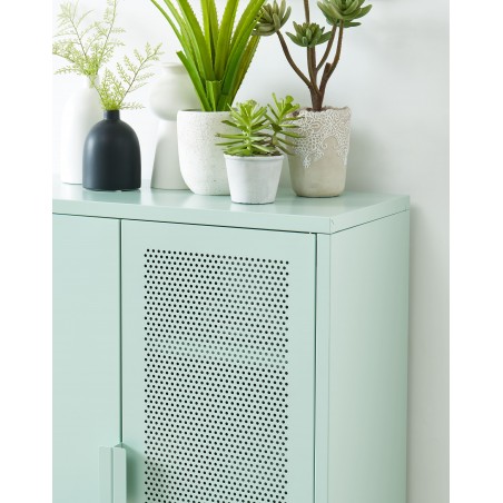 Buffet PANTONE métal vert menthe h100cm