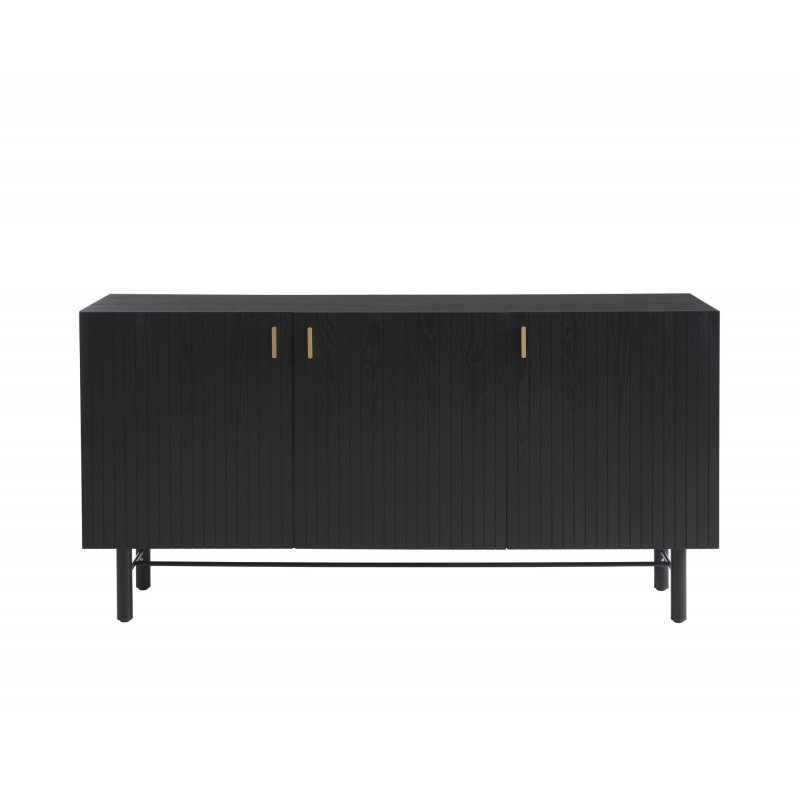 Buffet CALISTA noir et pieds métal 160cm