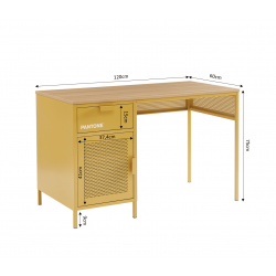 Bureau PANTONE métal jaune moutarde 120cm