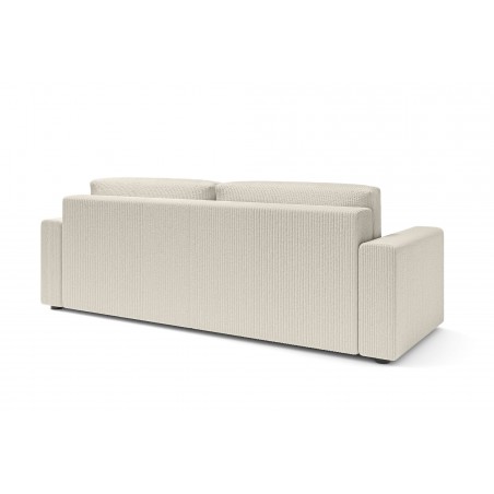 Canapé droit MAX convertible velours côtelé beige 3 places