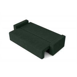 Canapé droit MAX convertible velours vert 3 places