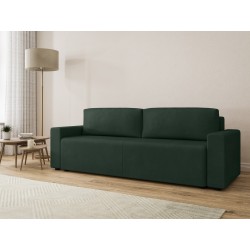 Canapé droit MAX convertible velours vert 3 places