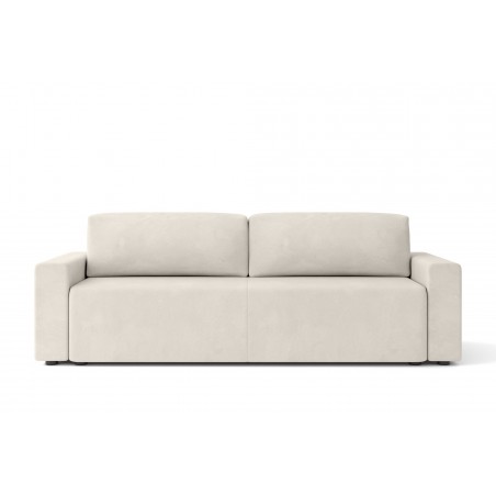 Canapé droit MAX convertible velours beige 3 places