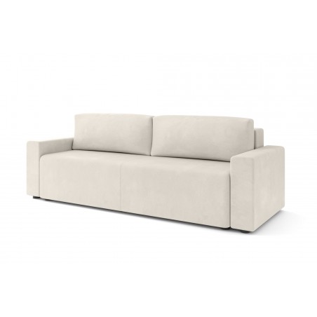 Canapé droit MAX convertible velours beige 3 places