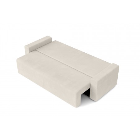 Canapé droit MAX convertible velours beige 3 places