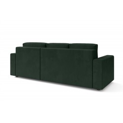 Canapé angle MAX convertible velours vert 4 places