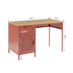 Bureau PANTONE métal terracotta 120cm