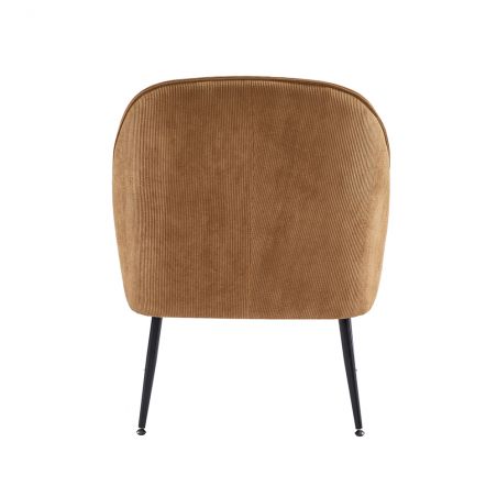 Fauteuil MARCELINO en velours côtelé terracotta avec piètement noir