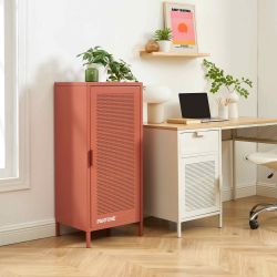 Caisson de bureau PANTONE métal terracotta h105cm