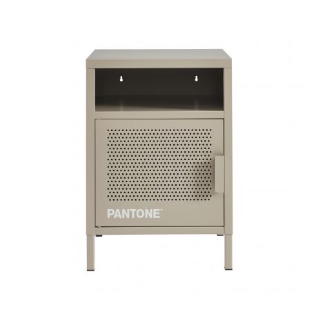 Table de chevet PANTONE métal taupe 40cm