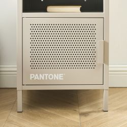 Table de chevet PANTONE métal taupe 40cm