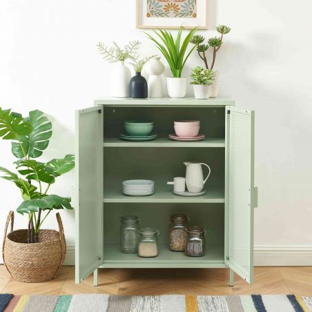 Buffet PANTONE métal vert amande h100cm