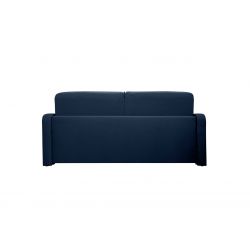 HORACE canapé convertible 3 places bleu nuit matelas Dunlopillo 140cm